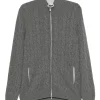 Cardigan Gran Sasso Cable-Knit Zip-Front gri