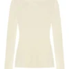 Pulover Fabiana Filippi Ribbed Knit Turtle Neck alb