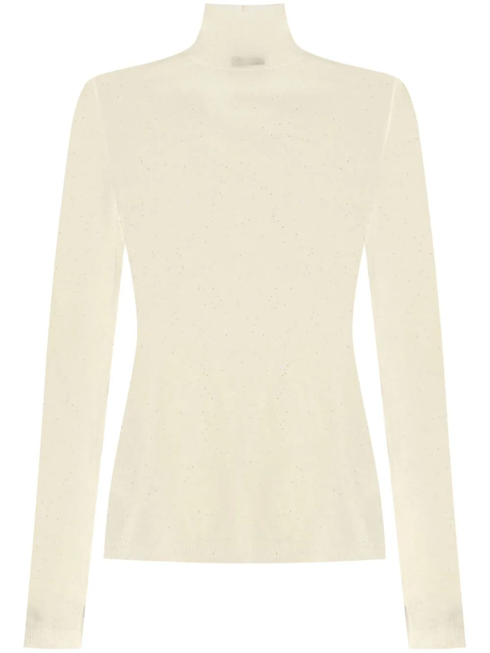 Pulover Fabiana Filippi Ribbed Knit Turtle Neck alb