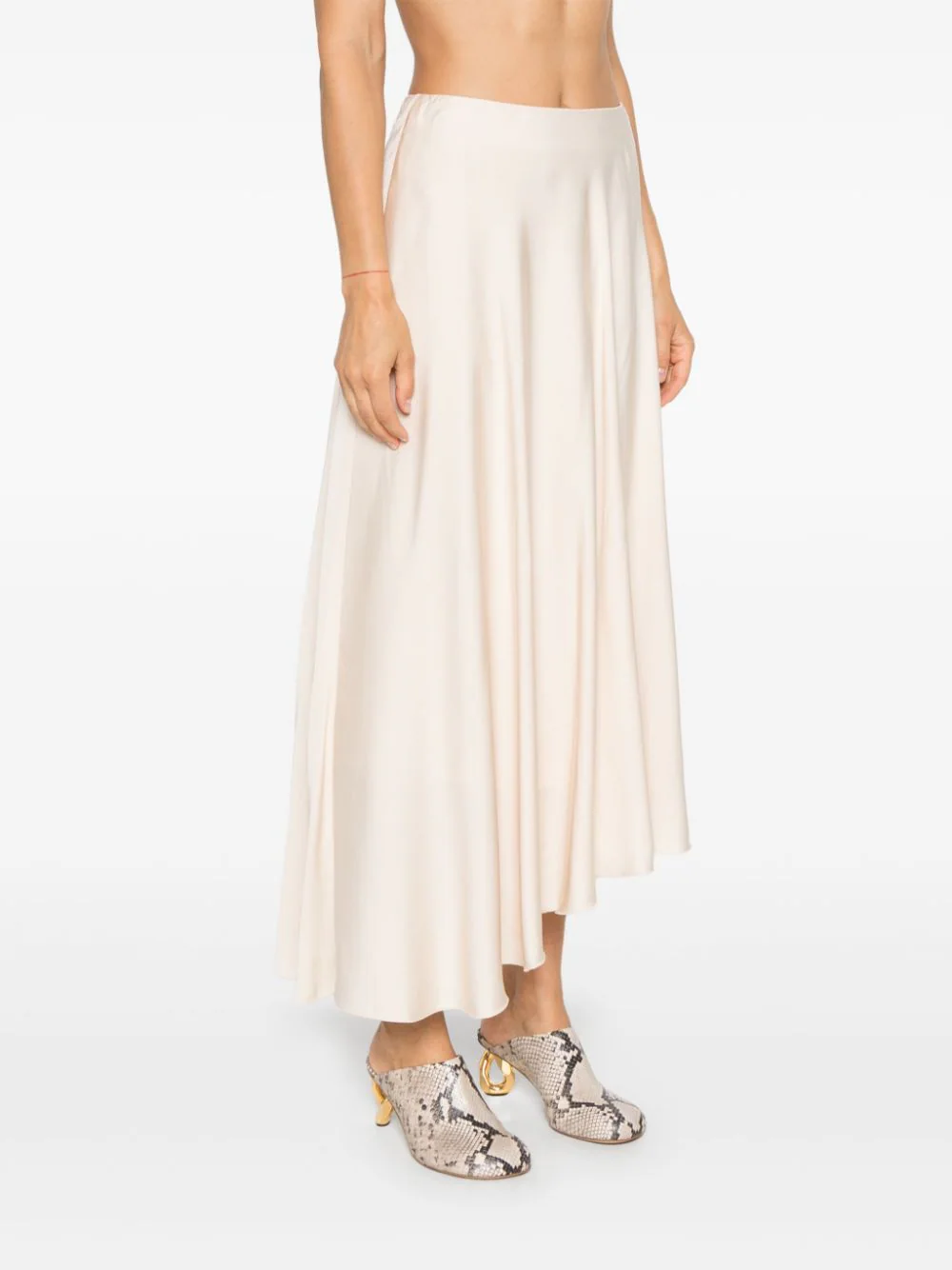 Fusta midi Peserico Asymmetric Satin bej - imagine 3