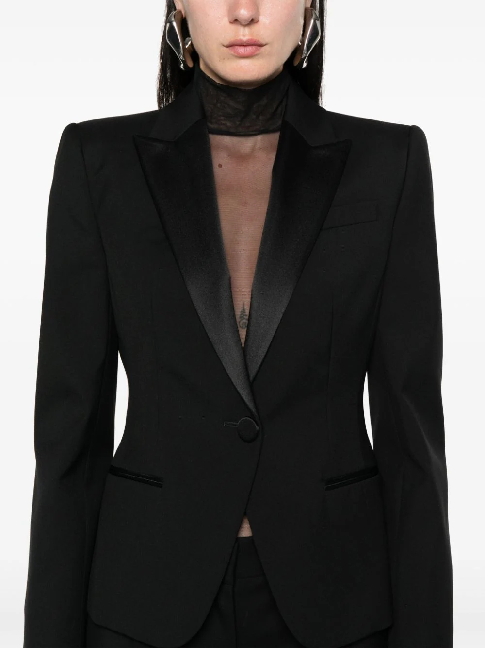 Sacou Alexander McQueen Wool negru - imagine 5