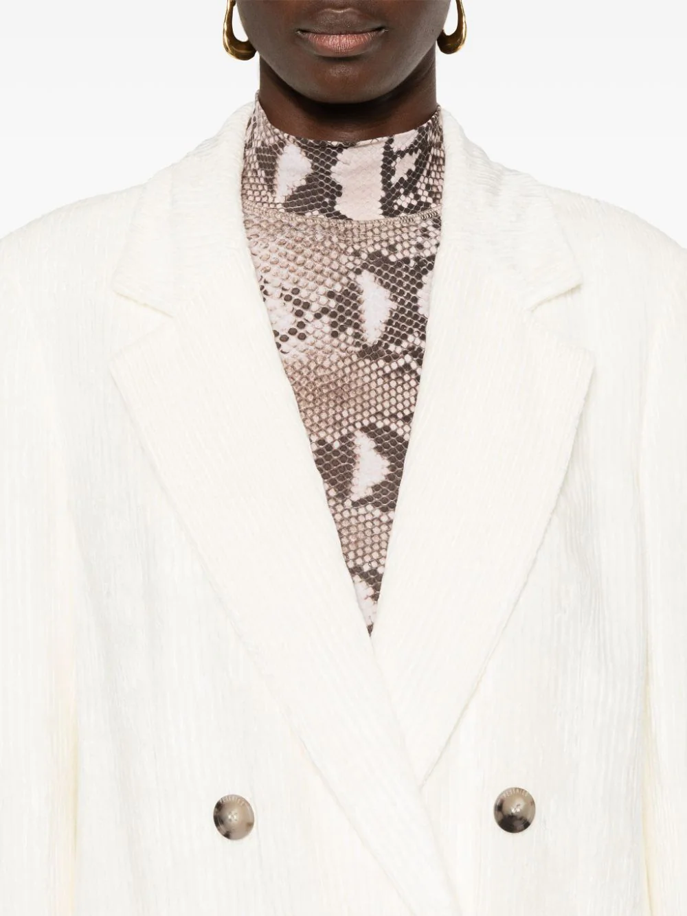 Jacheta Peserico Double-Breasted alb - imagine 5