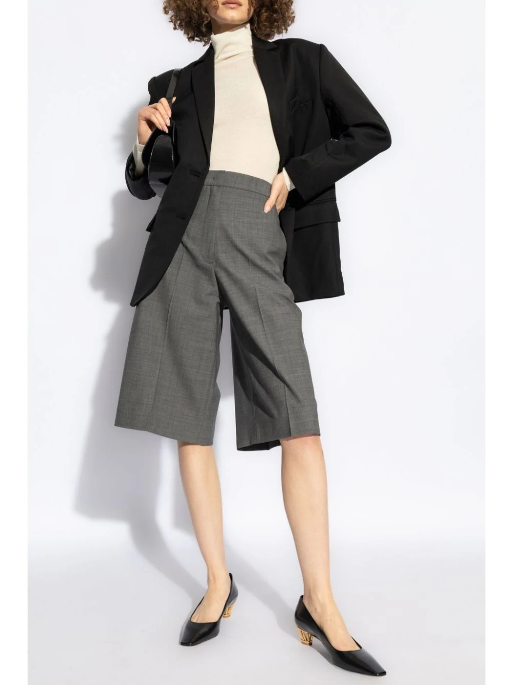 Pulover Fabiana Filippi Ribbed Knit Turtle Neck alb - imagine 4