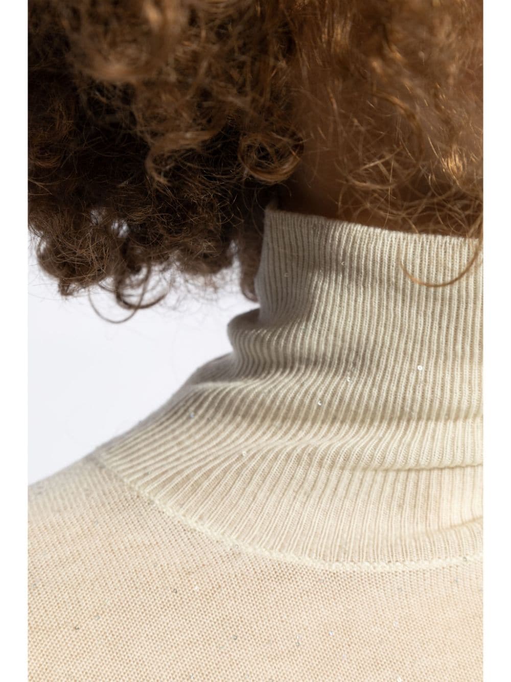 Pulover Fabiana Filippi Ribbed Knit Turtle Neck alb - imagine 5