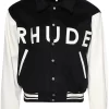 Jacheta RHUDE Collegiate Logo-Print negru