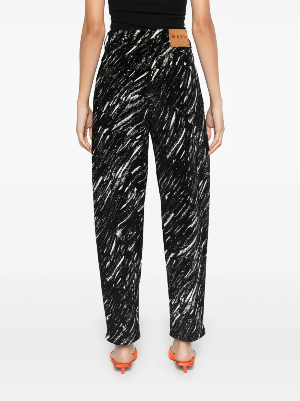 Pantaloni Marni Crayon-Print negru - imagine 2