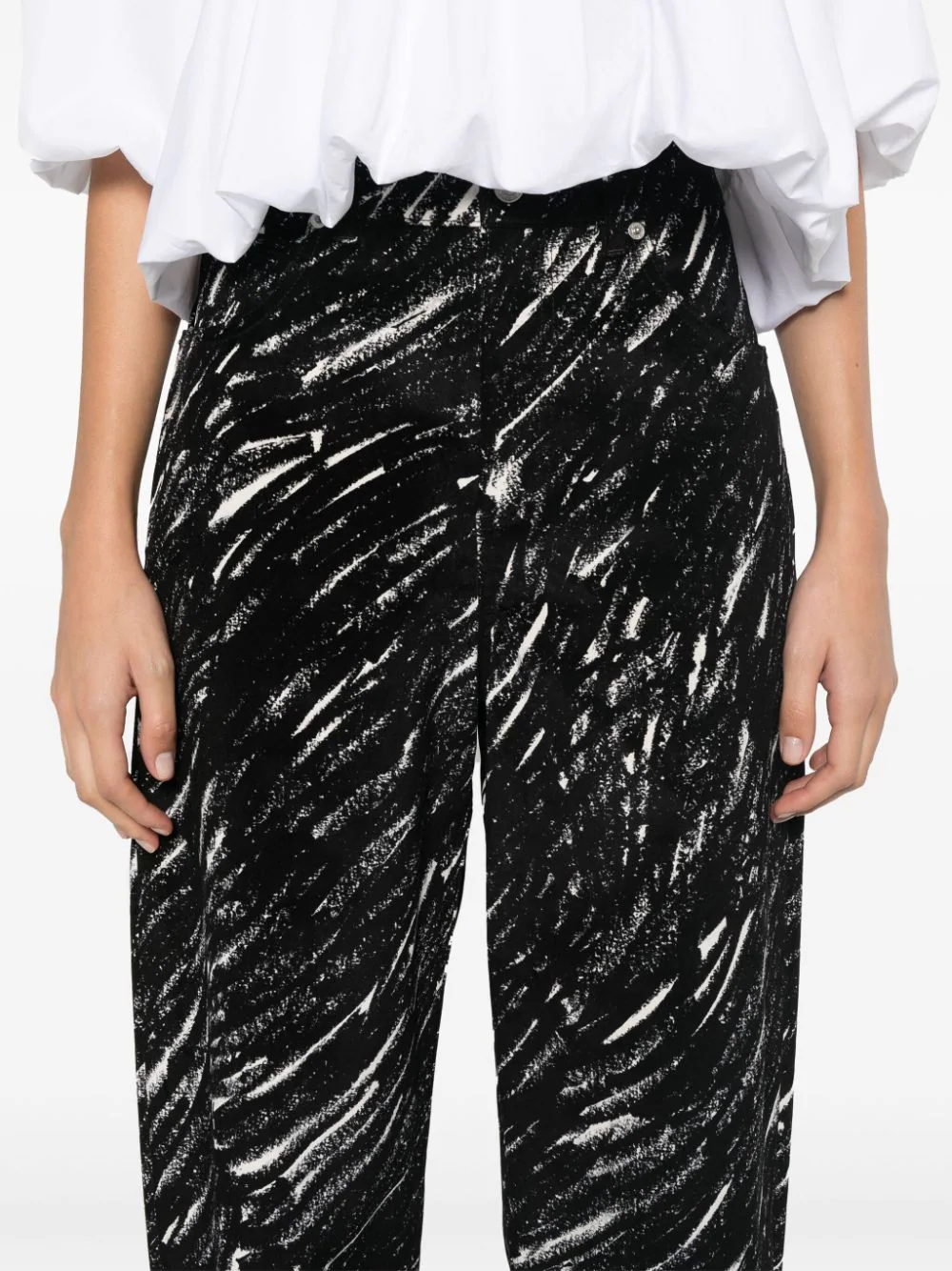 Pantaloni Marni Crayon-Print negru - imagine 5