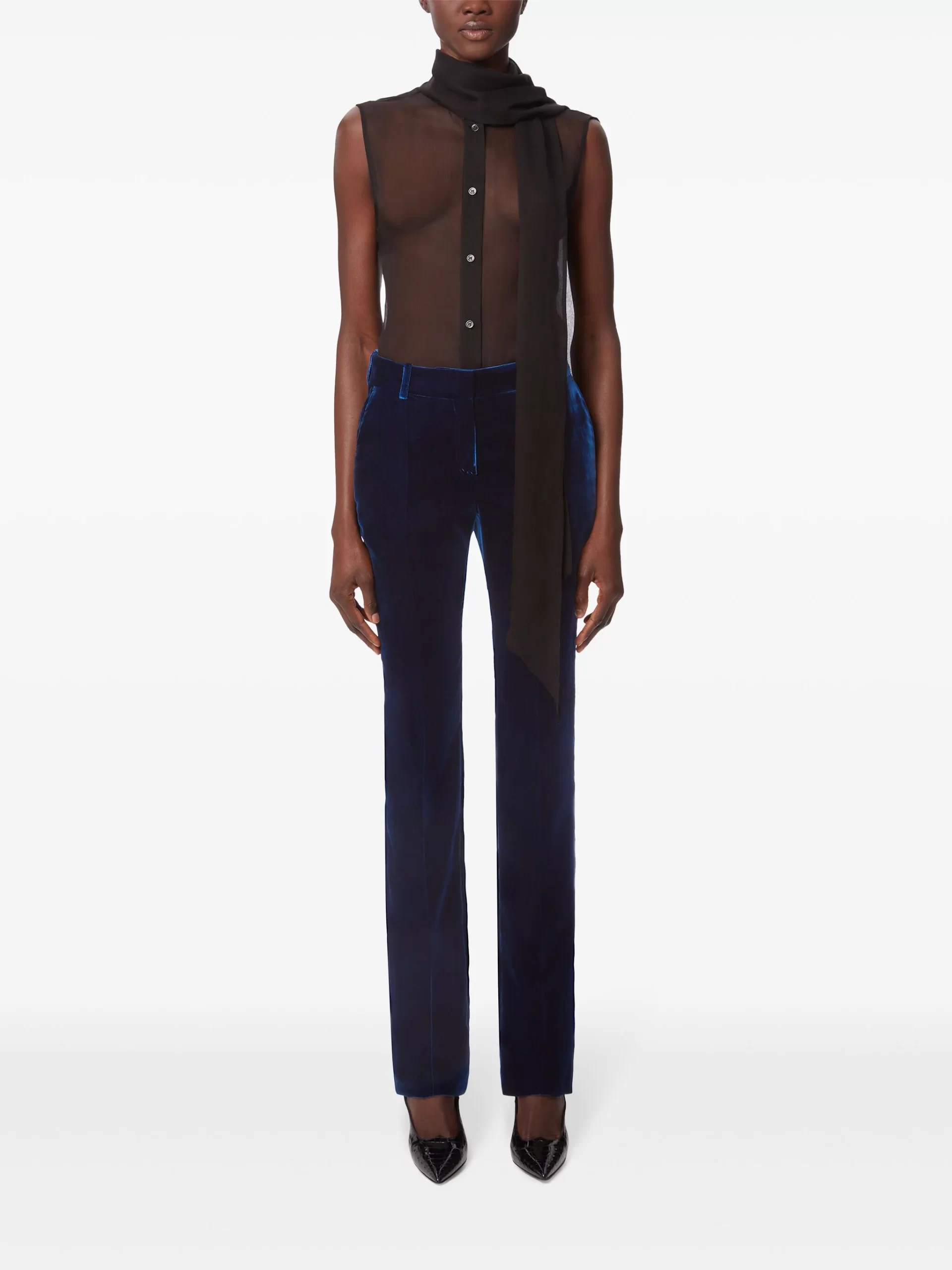 Pantaloni Nina Ricci Straight albastri - imagine 2