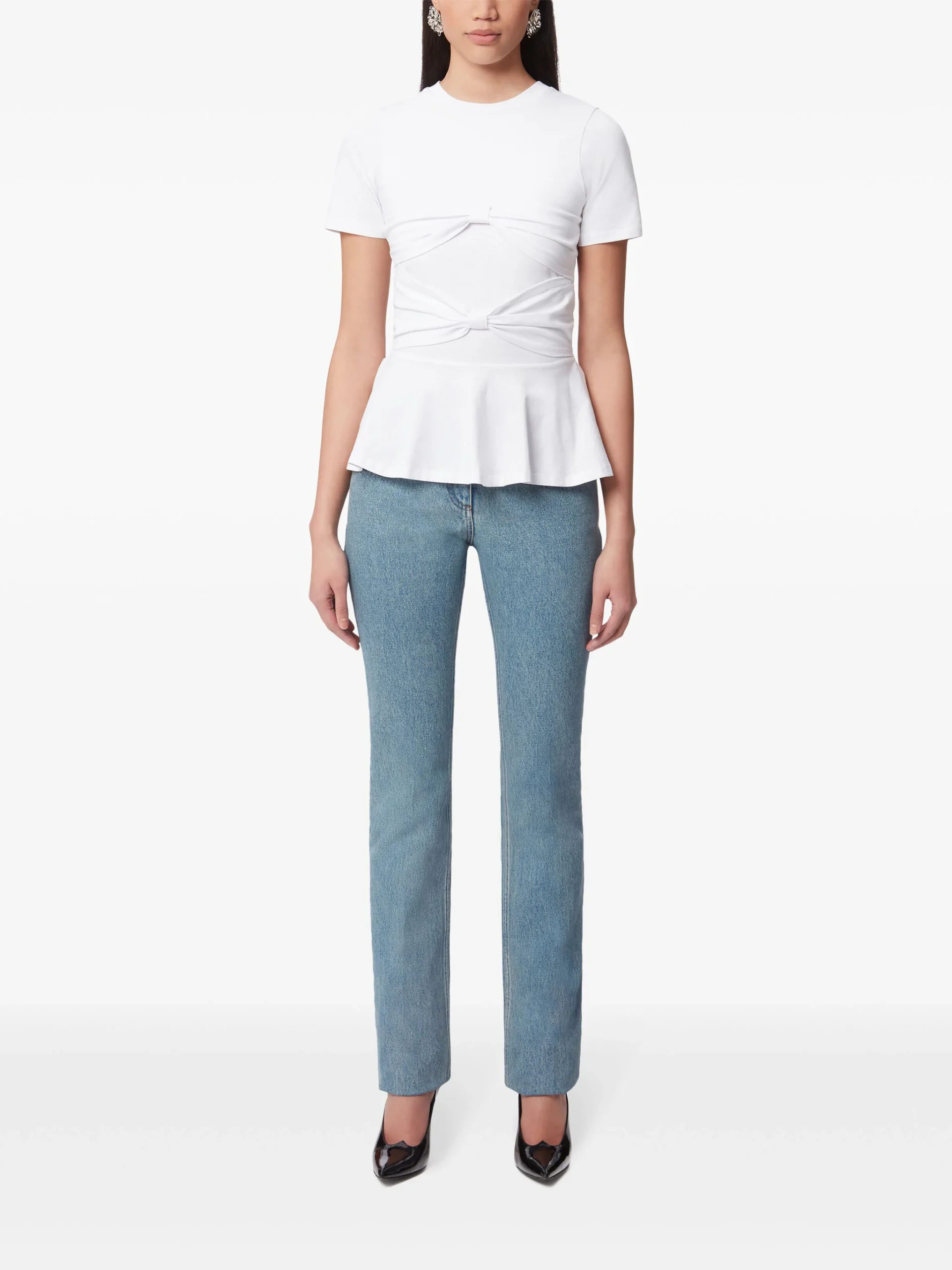 Tricou Nina Ricci Bow Detailed alb - imagine 2