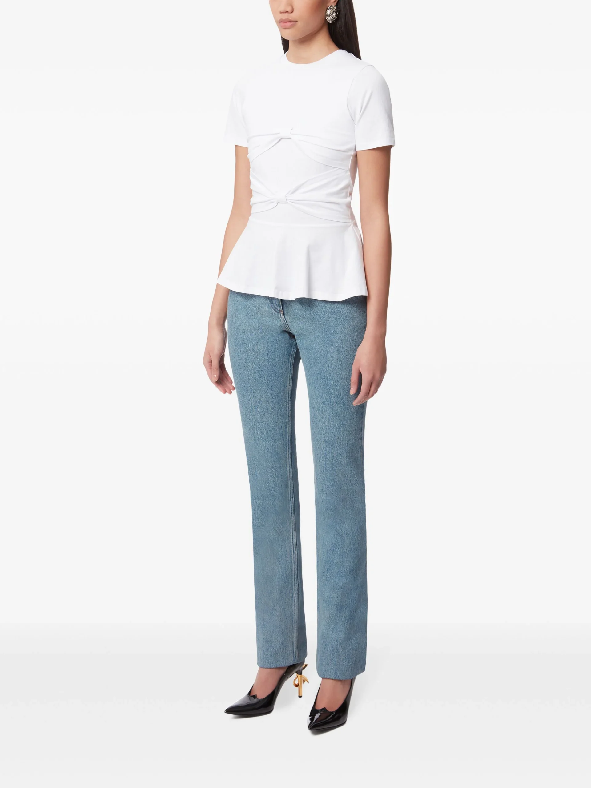 Tricou Nina Ricci Bow Detailed alb - imagine 5