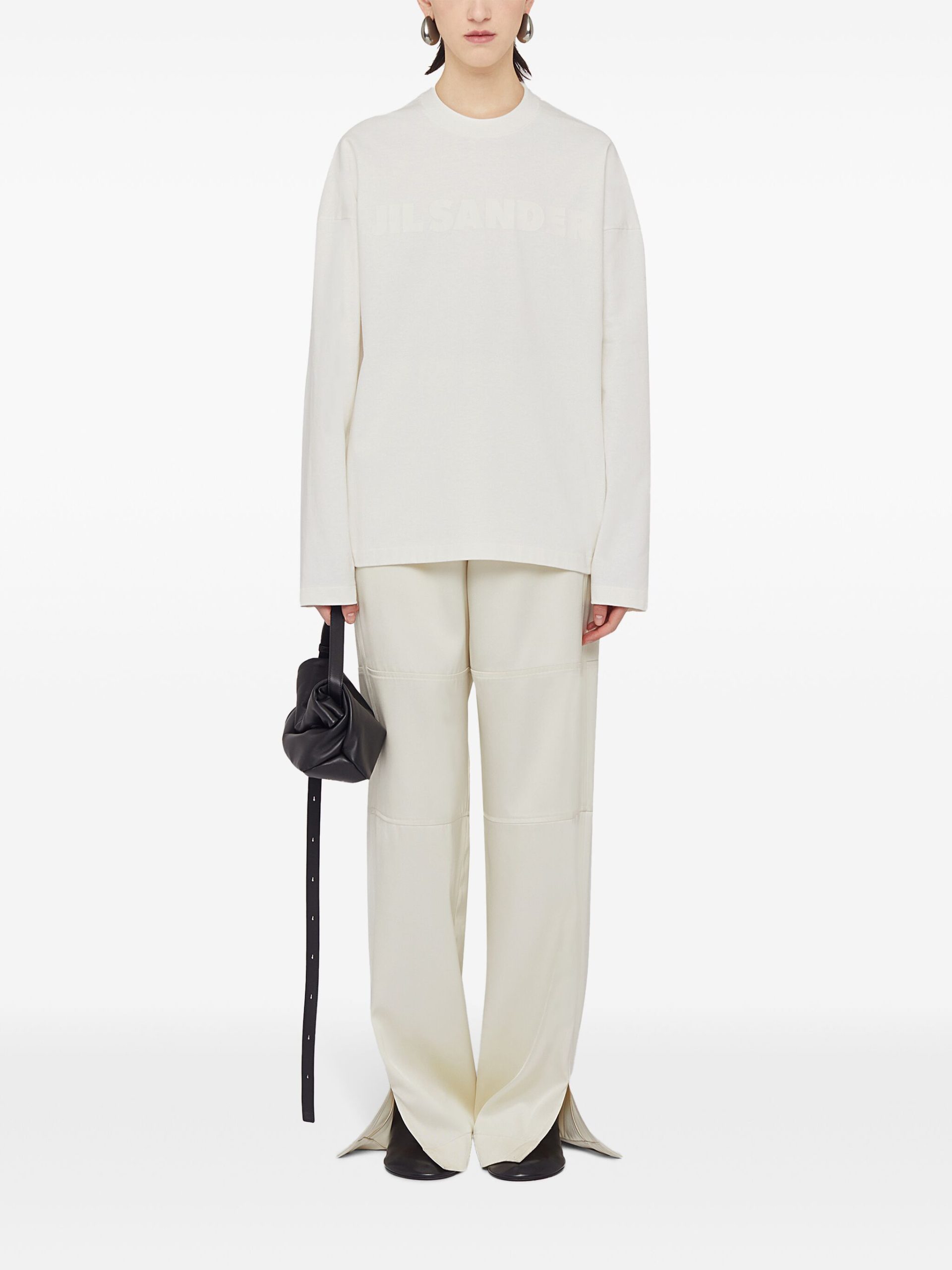 Bluza Jil Sander logo-print alba - imagine 2