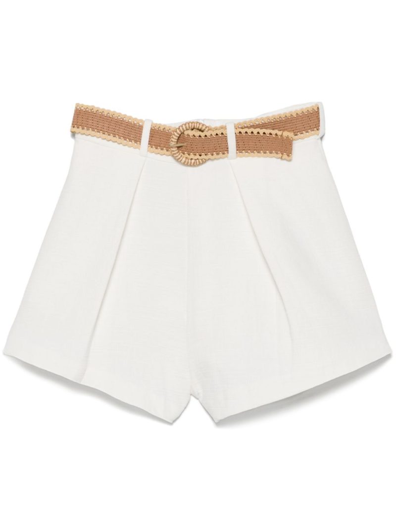 Pantaloni scurti Zimmermann Acacia Tuck alb