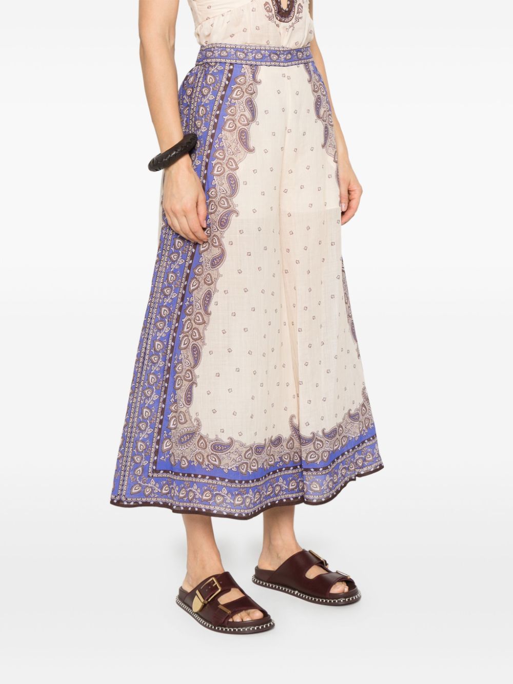 Pantaloni Zimmermann Maxine ecru - imagine 3