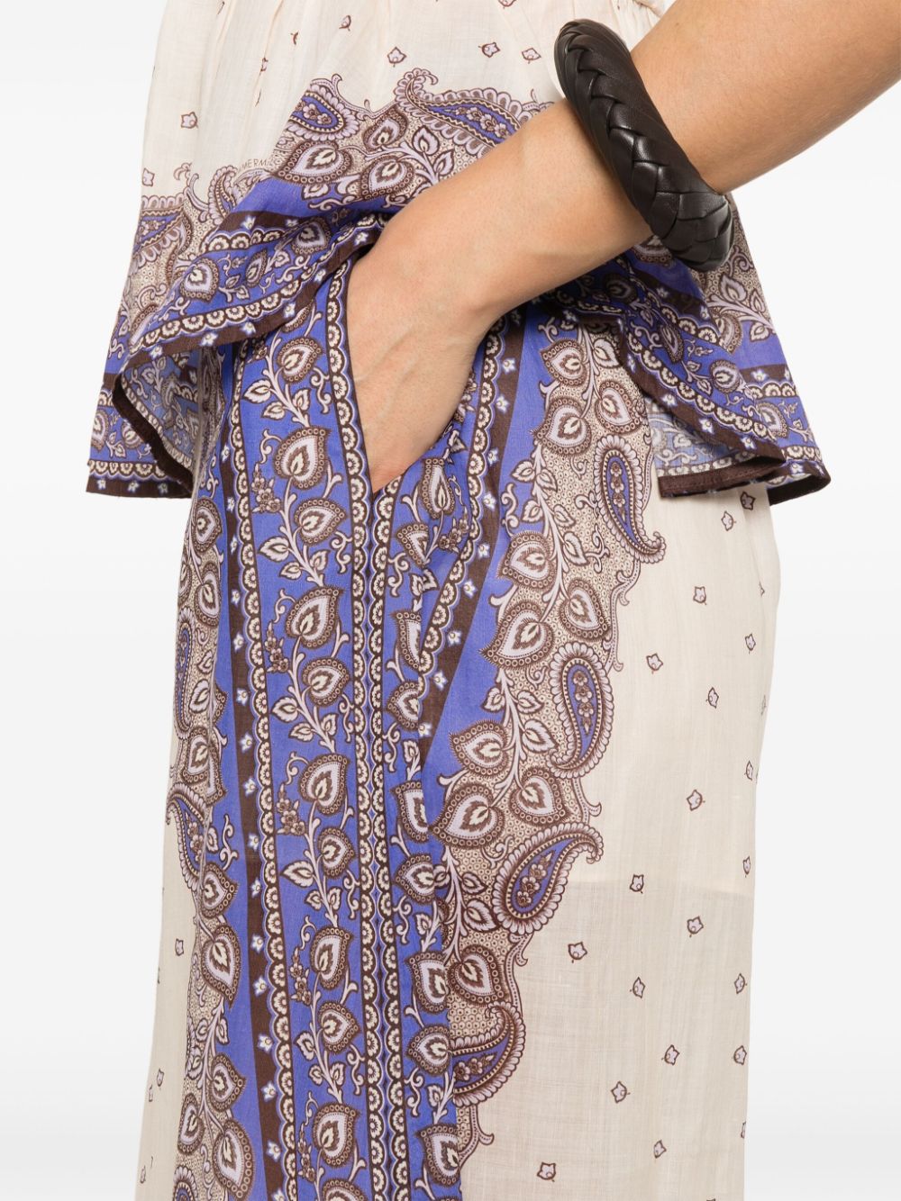 Pantaloni Zimmermann Maxine ecru - imagine 5