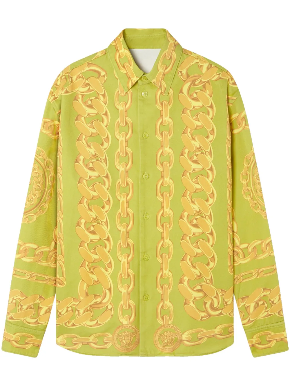 Camasa Versace Medusa Chains-Print verde
