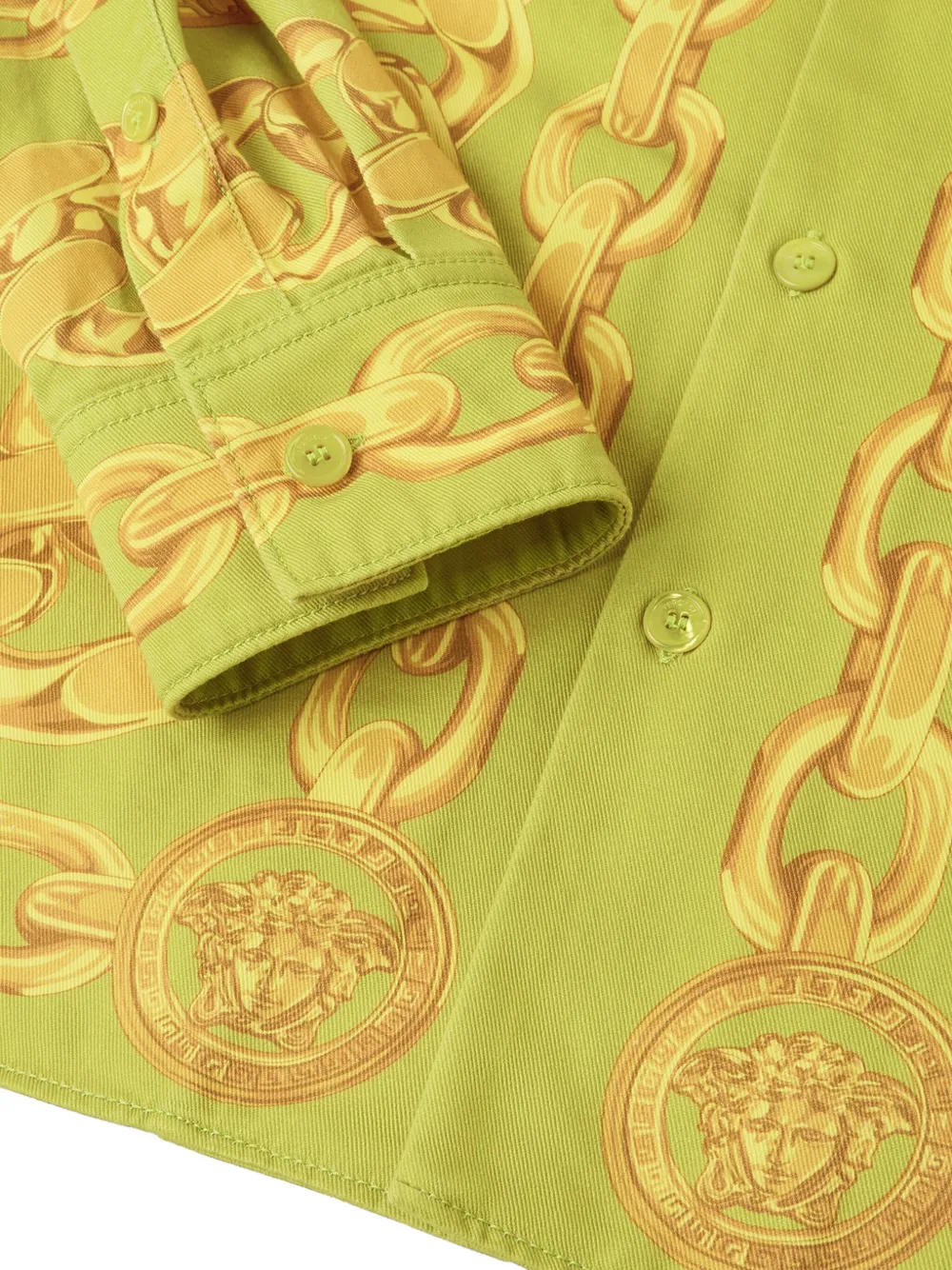 Camasa Versace Medusa Chains-Print verde - imagine 4