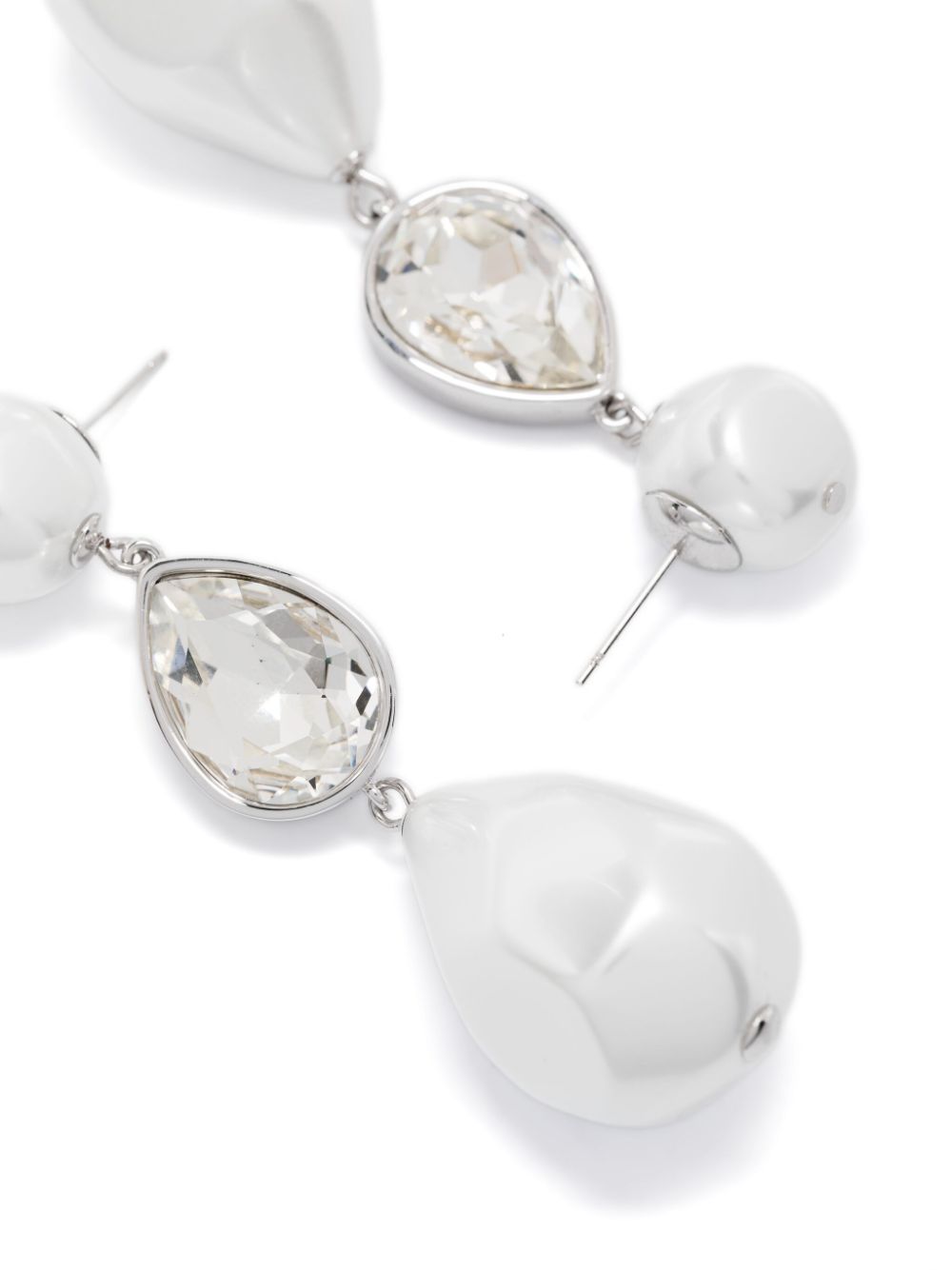 Cercei Self-Portrait Faux-Pearl Droplet argintiu - imagine 3