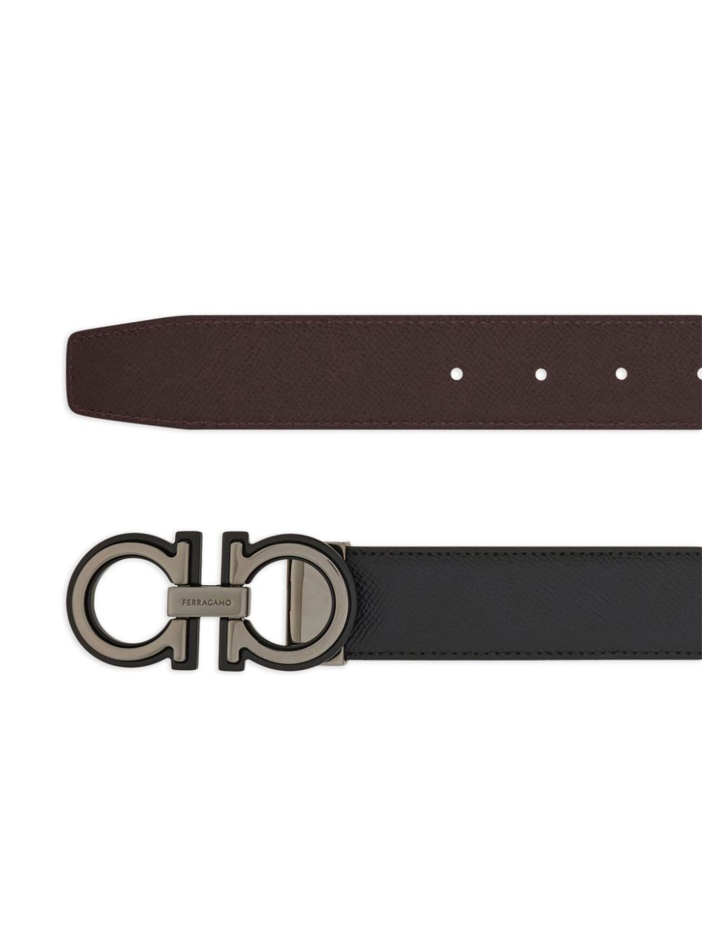 Curea Ferragamo Reversible Gancini negru - imagine 2