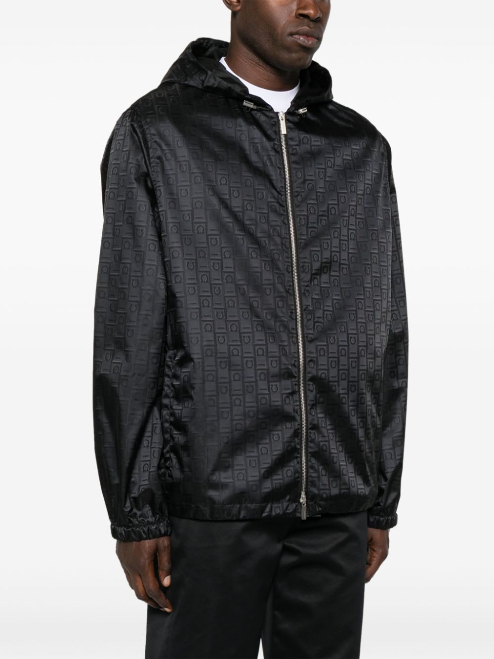 Jacheta Ferragamo Monogram Windbreaker negru - imagine 2