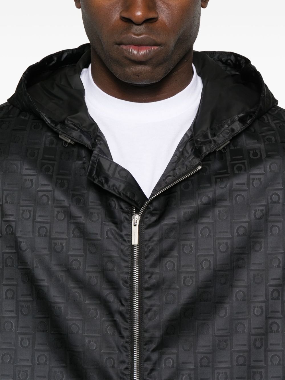Jacheta Ferragamo Monogram Windbreaker negru - imagine 5
