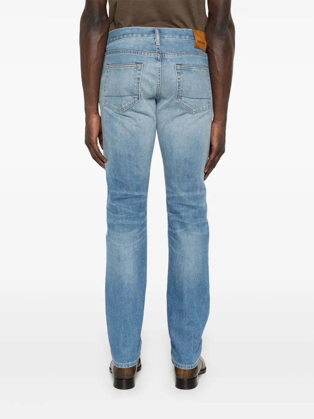 Pantaloni denim TOM FORD Faded-Effect albastru - imagine 2