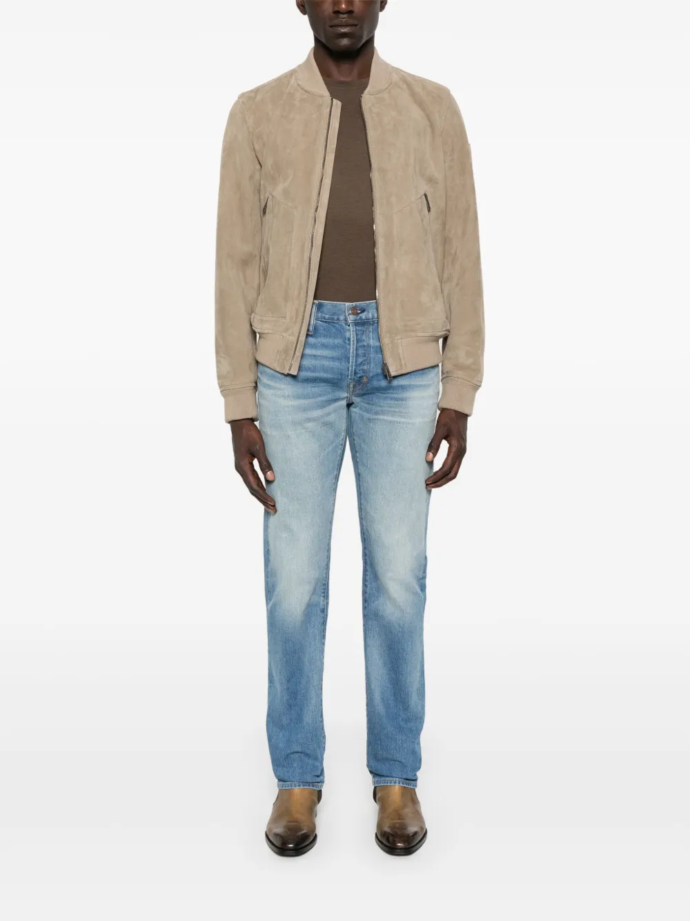 Pantaloni denim TOM FORD Faded-Effect albastru - imagine 4