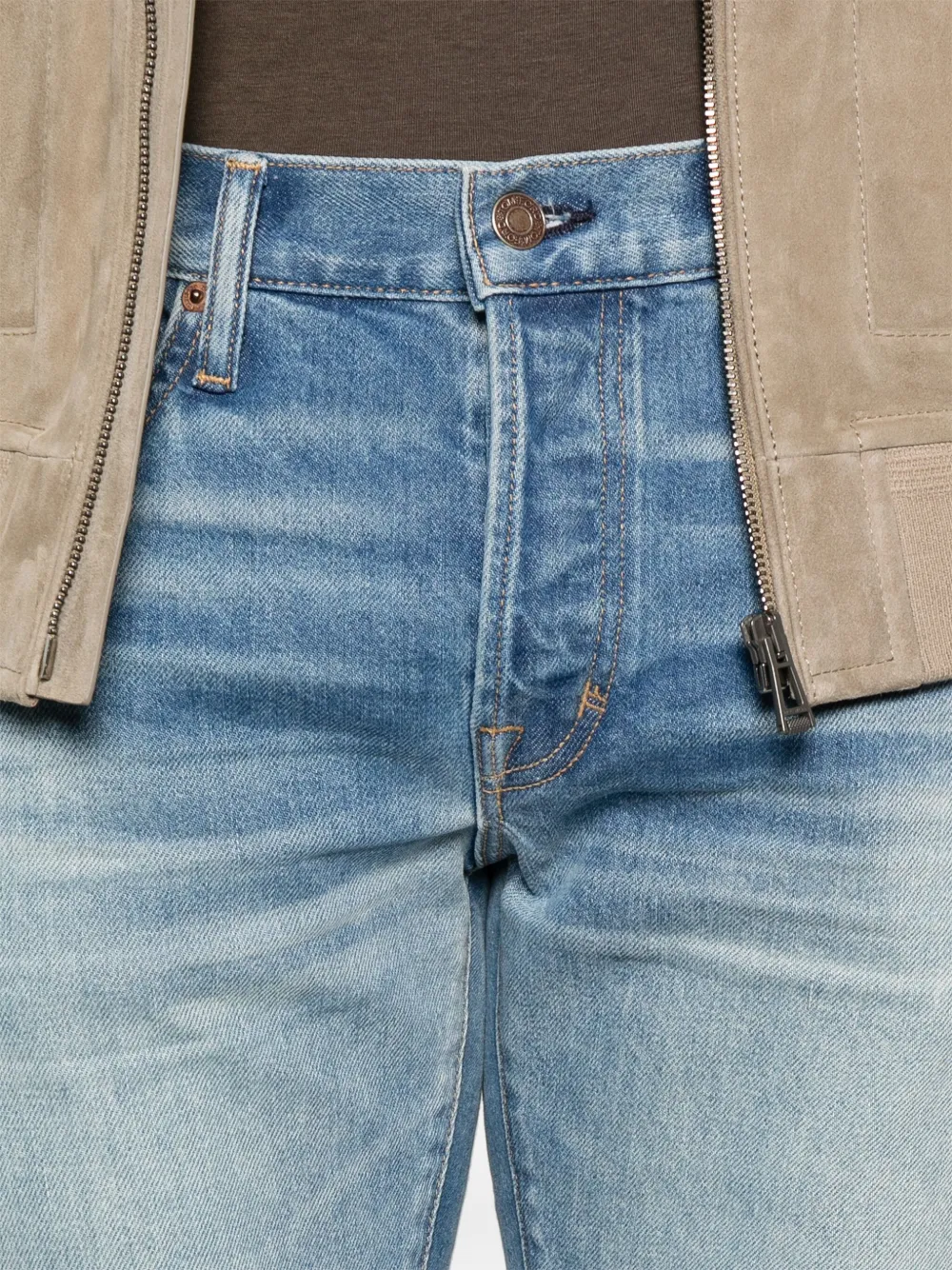 Pantaloni denim TOM FORD Faded-Effect albastru - imagine 5