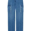 Pantaloni denim Versace Medusa-Plaque Cargo albastru