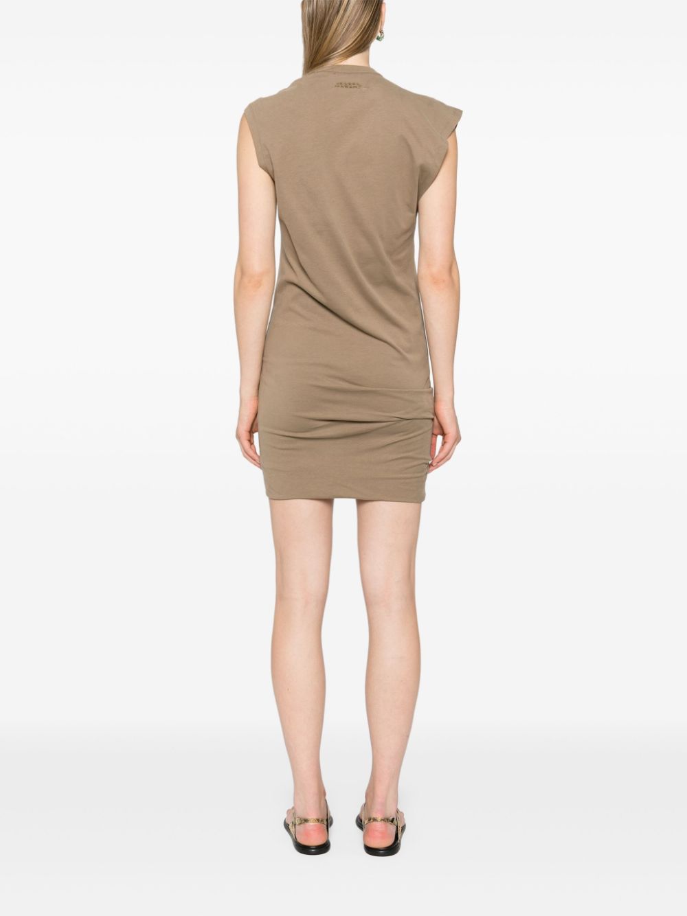 Rochie mini Leany Asymmetric T-shirt bej - imagine 2