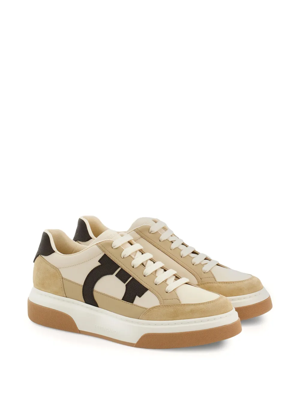 Sneakers Ferragamo Gancini bej - imagine 2