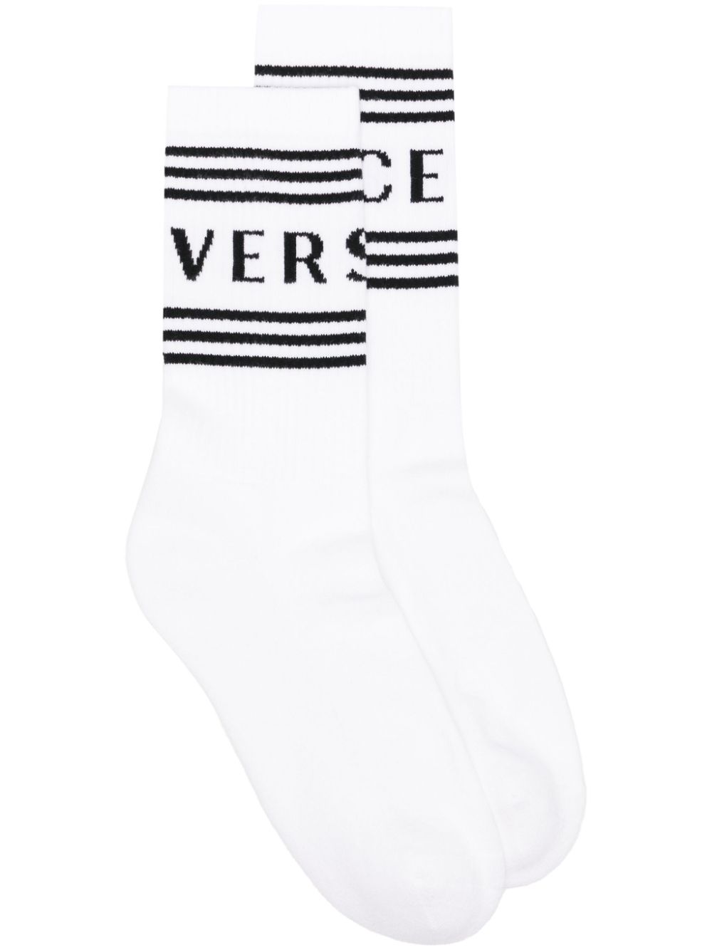 Sosete Versace Logo-Jacquard alb