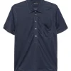 Tricou polo TOM FORD Slub-Texture bleumarin