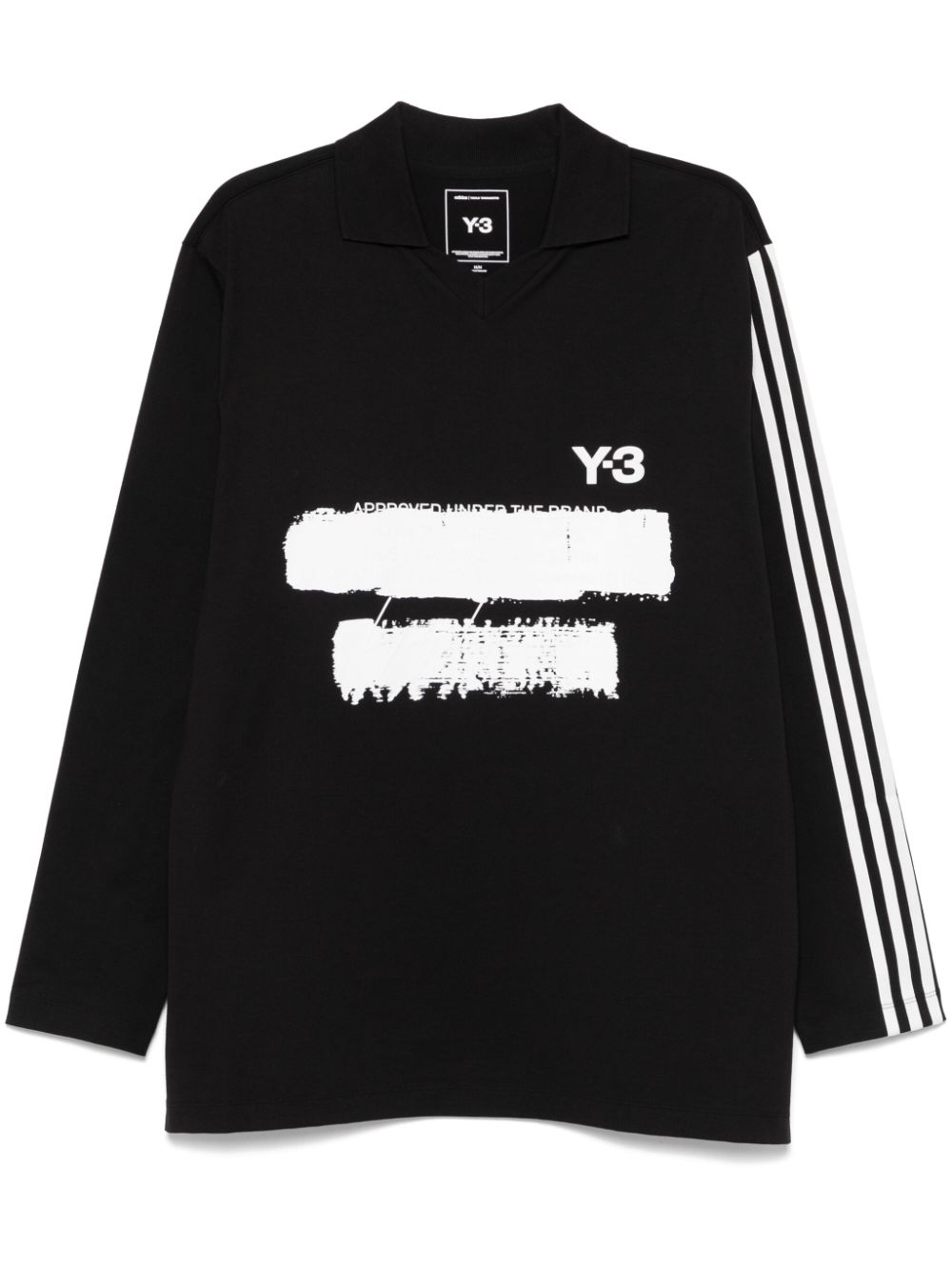 BLuza Y-3 Graphic-Logo Long-Sleeves Polo negru