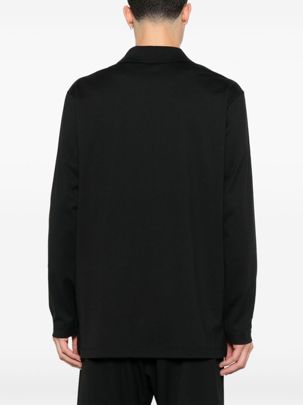 BLuza Y-3 Graphic-Logo Long-Sleeves Polo negru - imagine 2