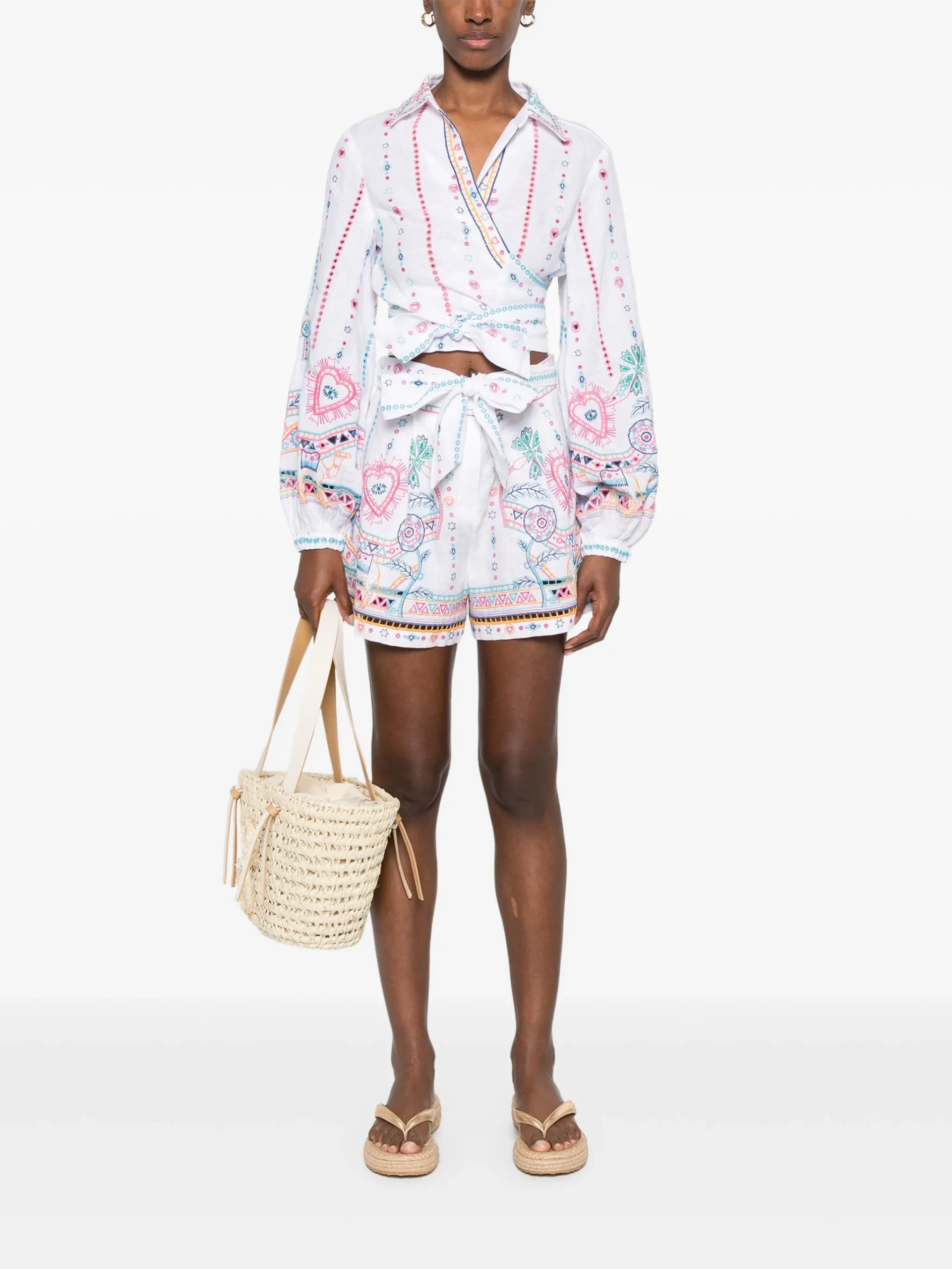 Camasa Camilla Cropped Wrap alba - imagine 2