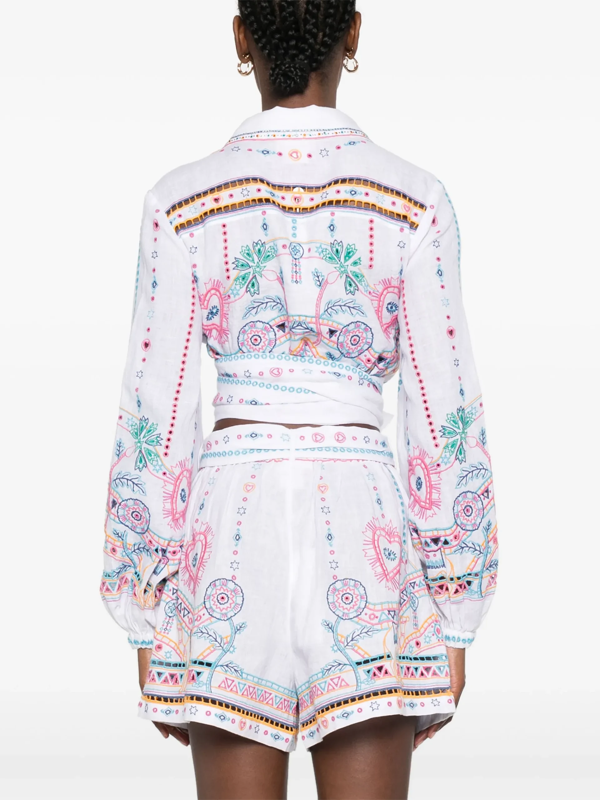 Camasa Camilla Cropped Wrap alba - imagine 3