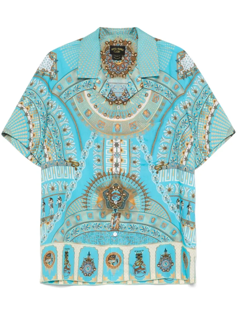 Camasa Camilla Short-Sleeves Camp-Collared albastru