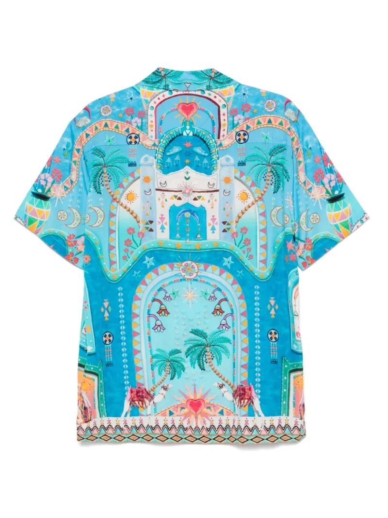 Alternative view of Camasa Camilla Short-Sleeves Camp-Collared albastru