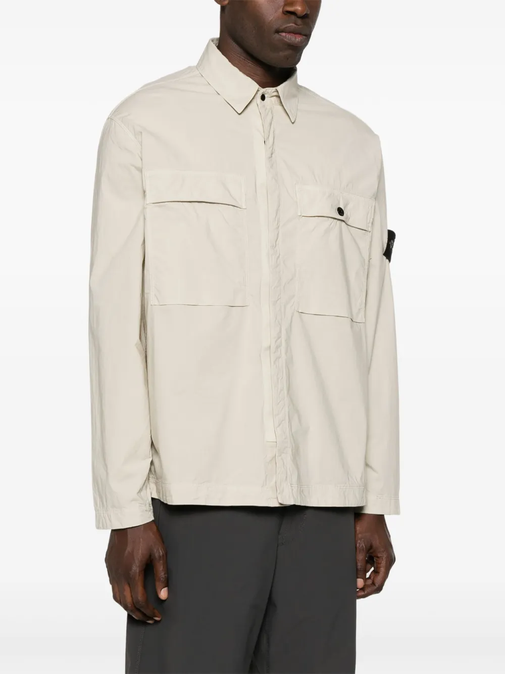 Camasa Stone Island Compass-Badge bej - imagine 3
