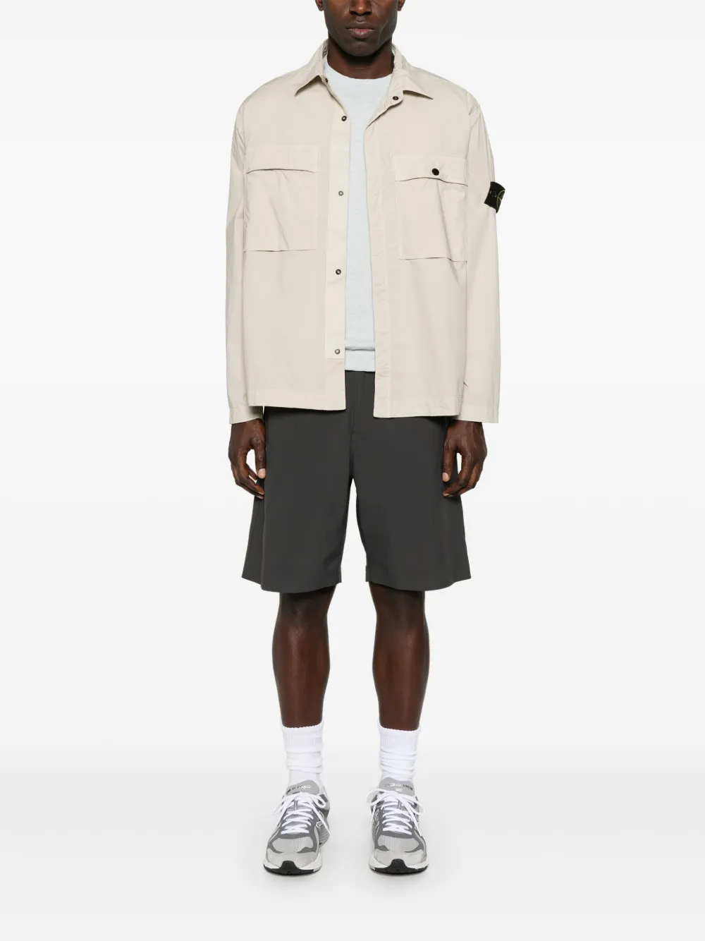 Camasa Stone Island Compass-Badge bej - imagine 5