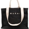 Geanta tote Marni Embroidered-Logo negru