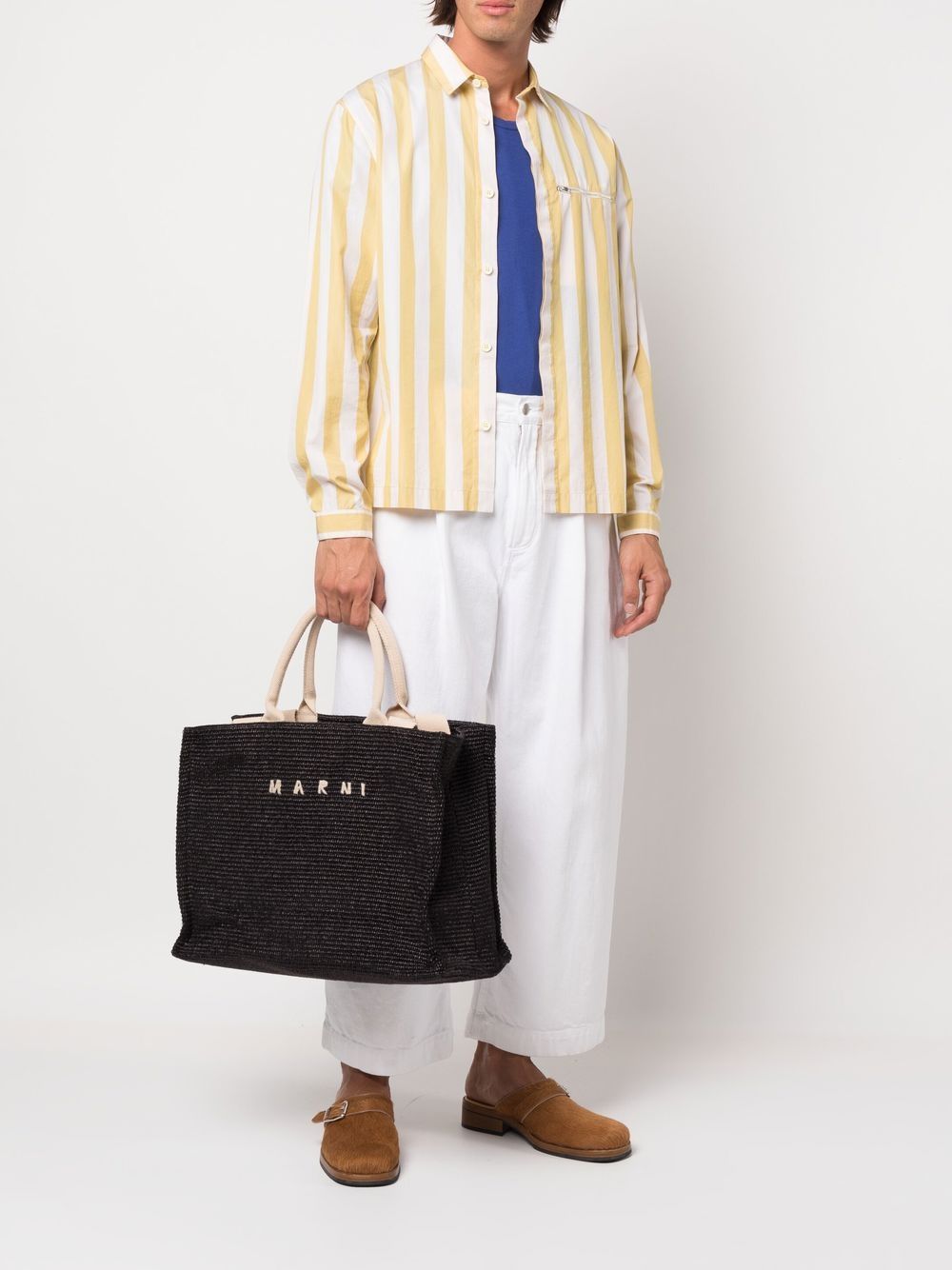 Geanta tote Marni Embroidered-Logo negru - imagine 3