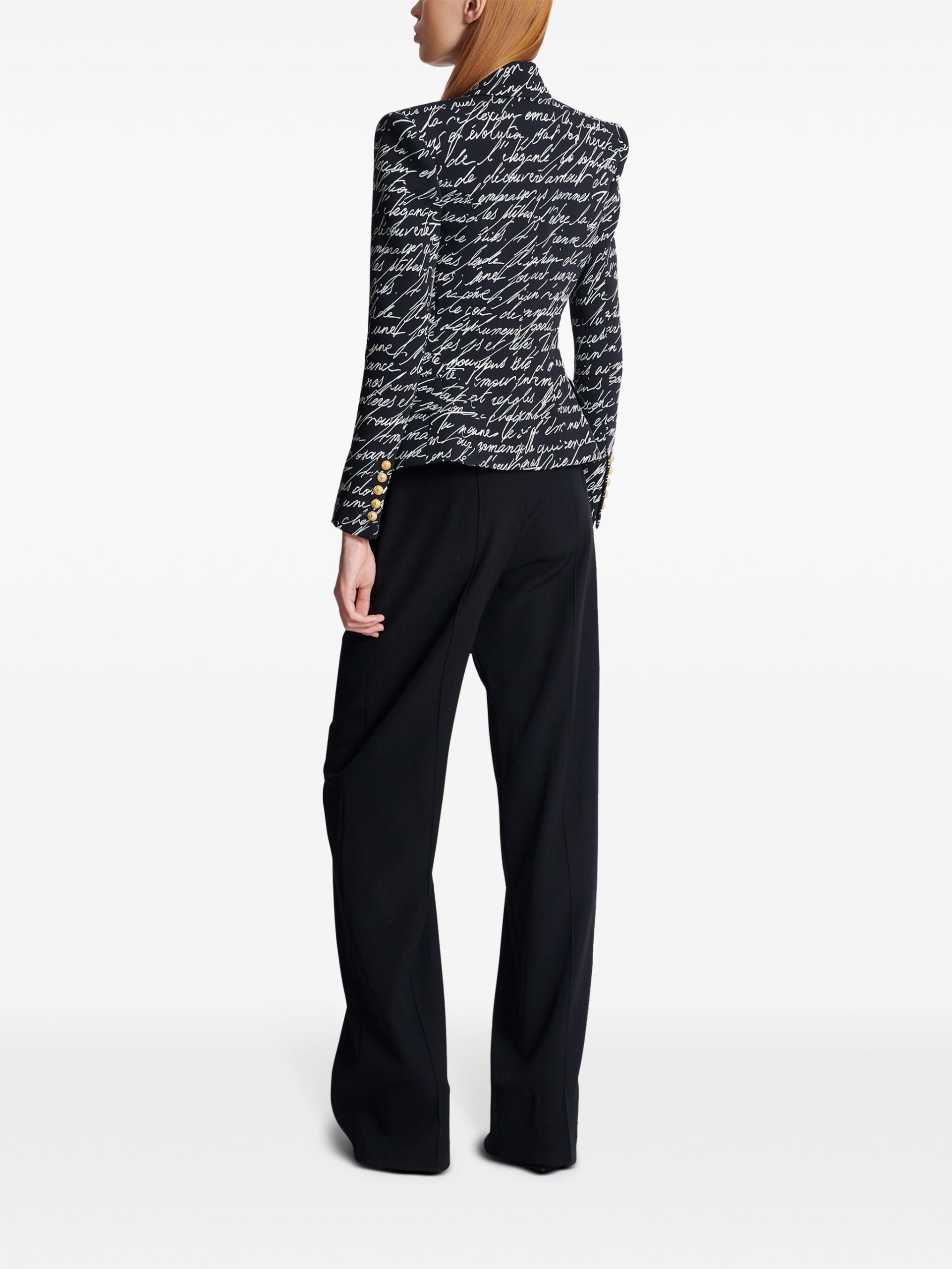 Jacheta Balmain "Love Letter" alb-negru - imagine 6