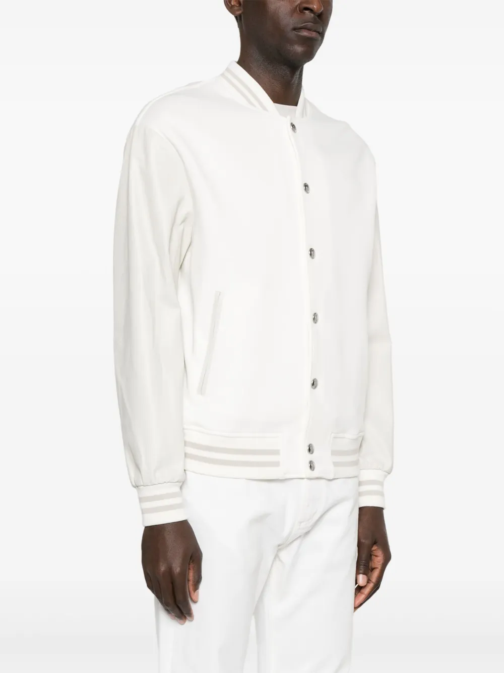 Jacheta Eleventy Panelled Bomber alb - imagine 3