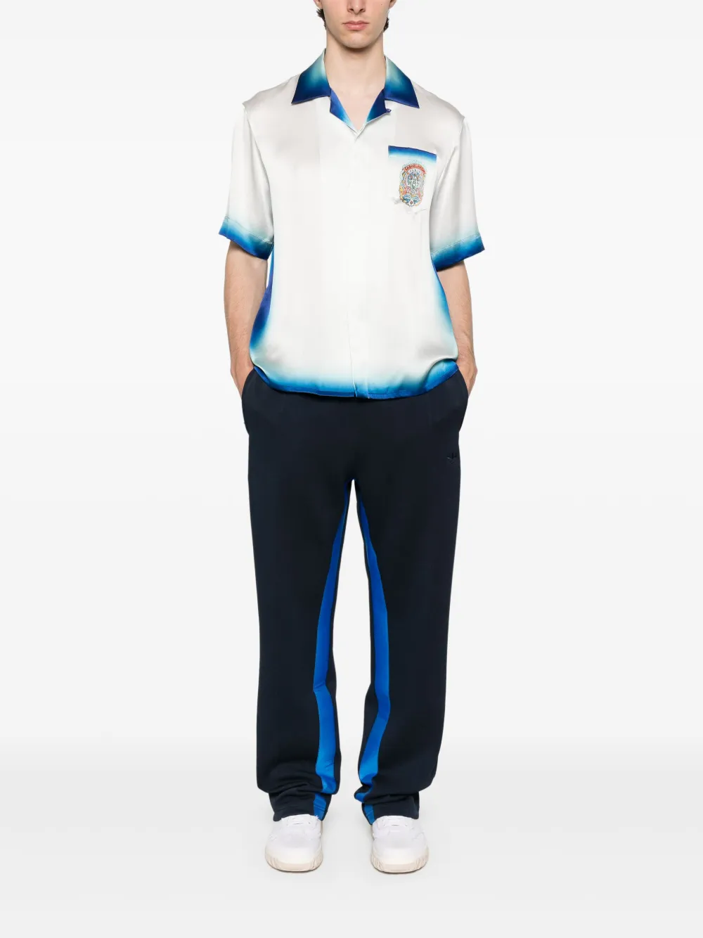 Pantaloni Adidas x Wales-Bonner Straight-Leg bleumarin - imagine 2