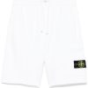 Pantaloni scurti Stone Island Compass-badge albi