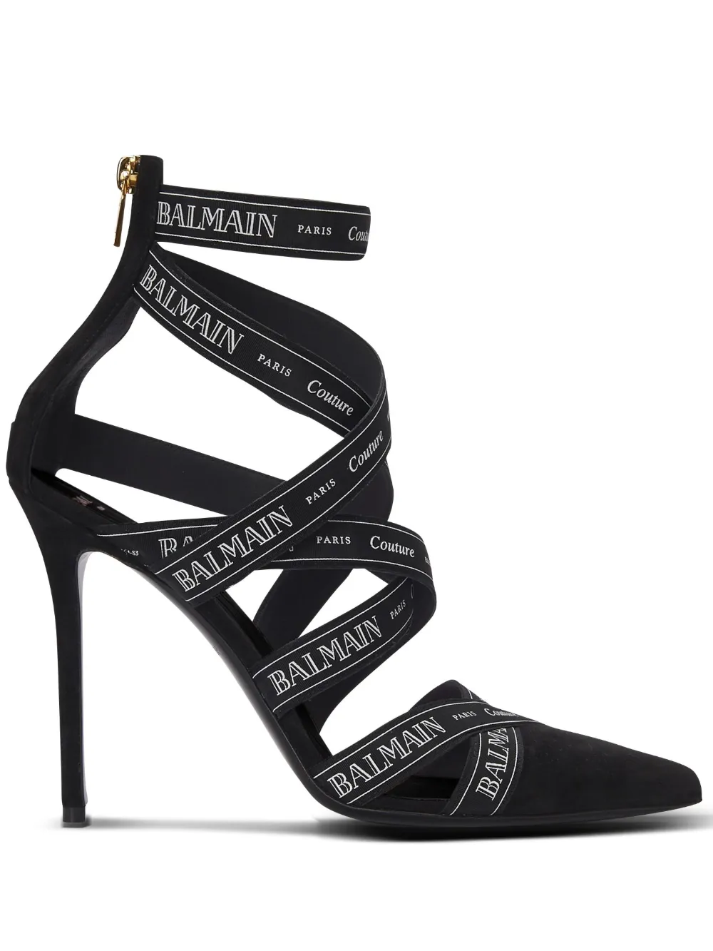 Pantofi cu toc Balmain Couture Ribbon negru
