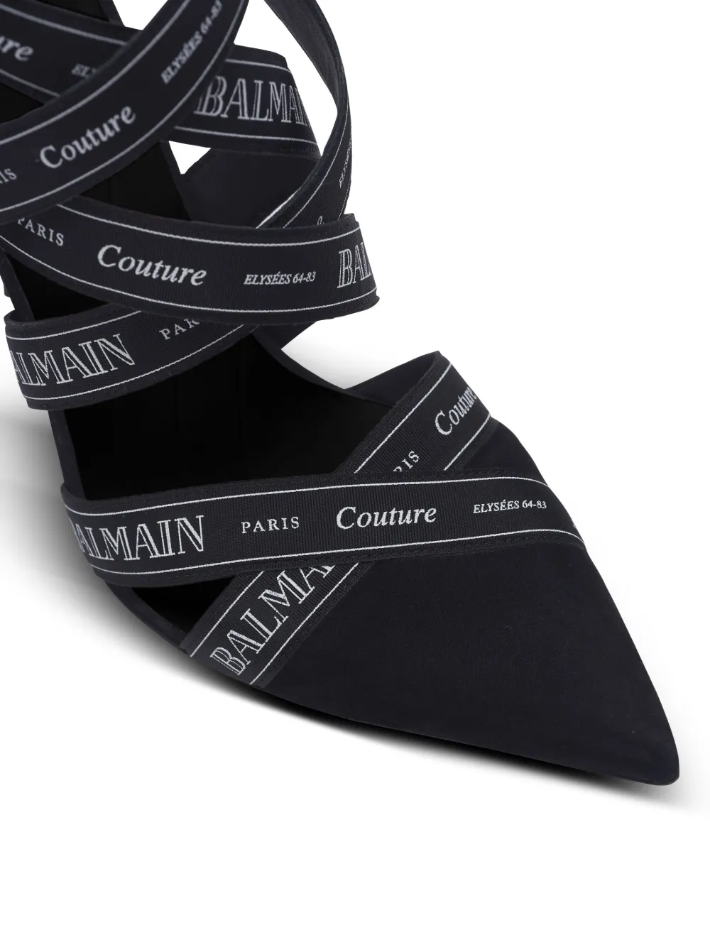 Pantofi cu toc Balmain Couture Ribbon negru - imagine 6