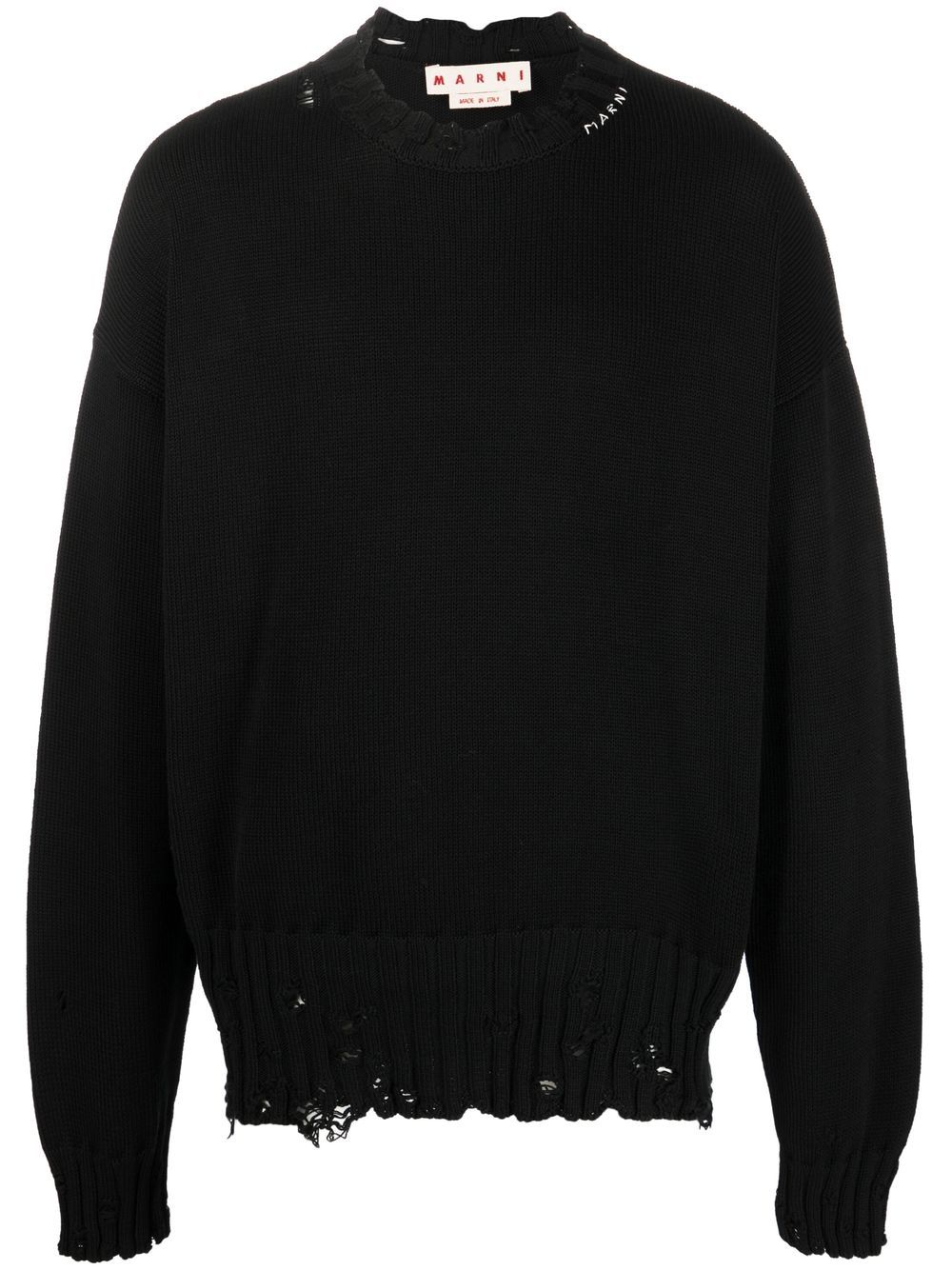 Pulover Marni Twisted Crew-Neck negru