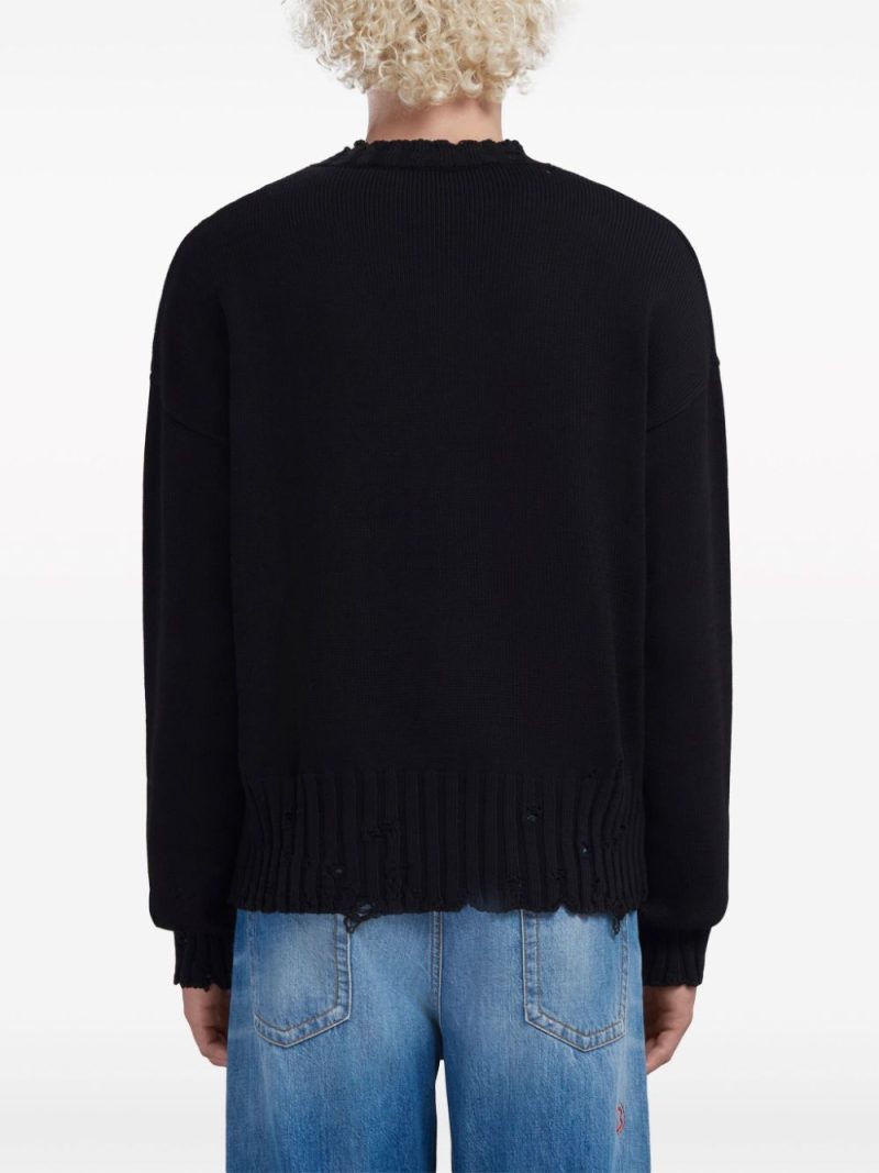 Alternative view of Pulover Marni Twisted Crew-Neck negru